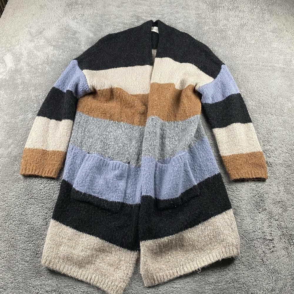 Dreamers Cardigan‎ Sweater Open Front Duster Womens Small Multicolor Stripes